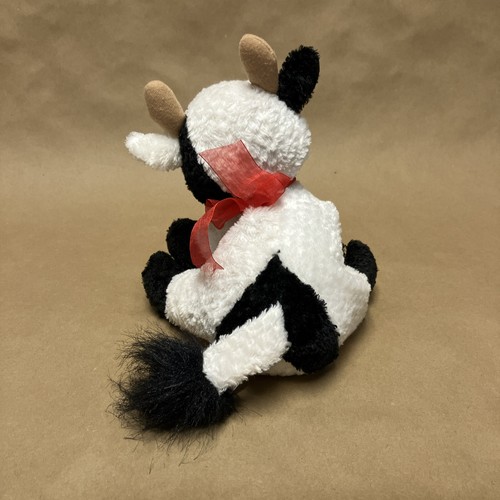 Peluche preferito mucca nero bianco floppy rosso organza fiocco peluche fagiolo sacchetto - Foto 4 di 9