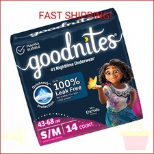 Goodnites Girls' Nighttime Bedwetting Underwear, Size S/M 43-68 lbs , 14 Ct, Pa