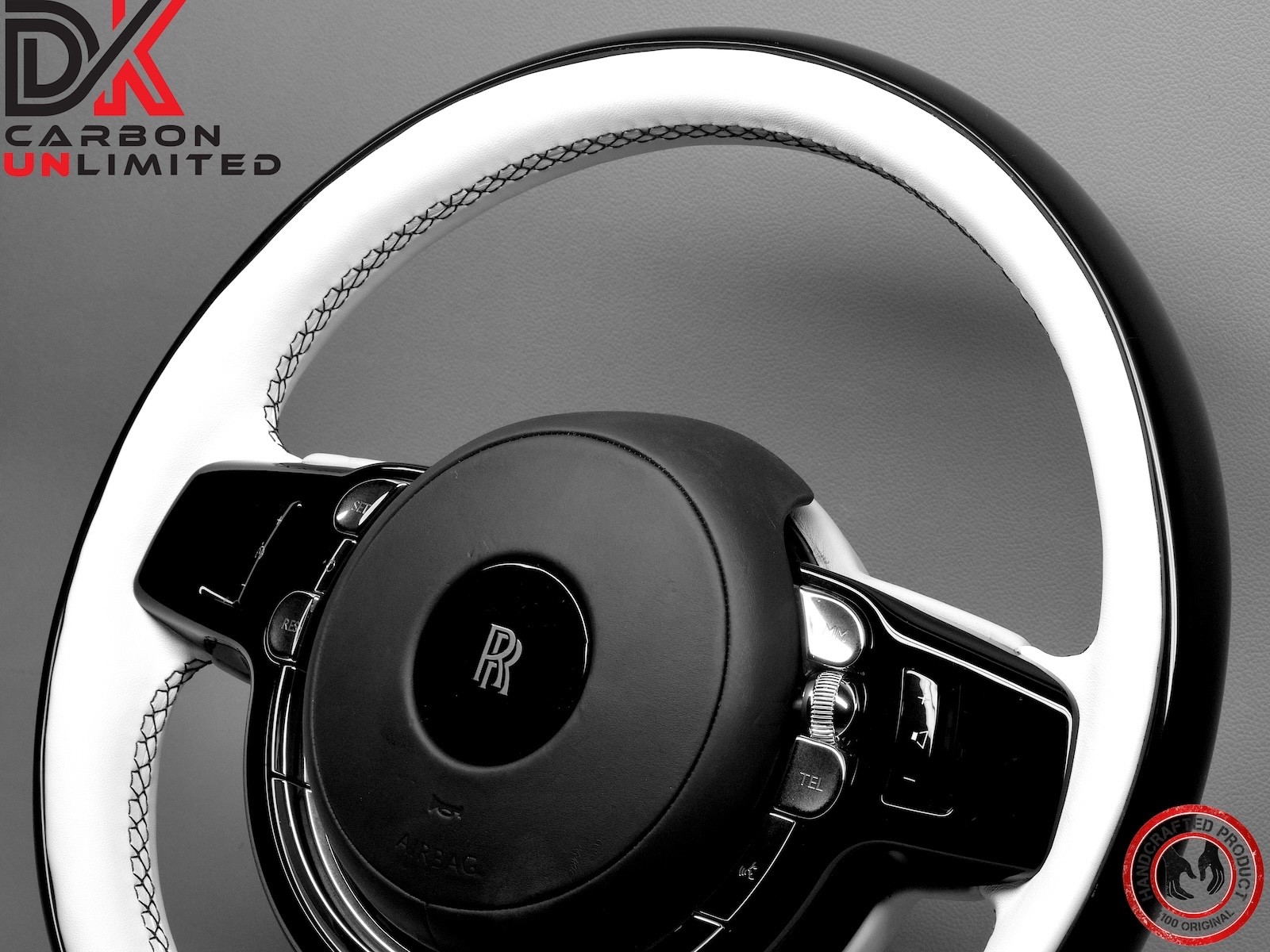 Rolls Royce Dawn Wraith Kryptos Piano Black Arctic White 2 Tone Steering Wheel