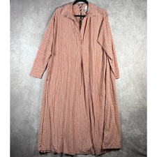 FP Free People Beach Striped Midi Dress Womens XS Terra Cotta Lace Up Back Boho