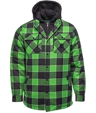 DIXXON Flannel "Springfield" Men's LARGE Hooded Flannel Jacket Plaid Zip Button