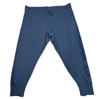Reebok Women's Cuffed Fleece Jogger Oversized Elite Cozy Blue Heather XXXL 3XL