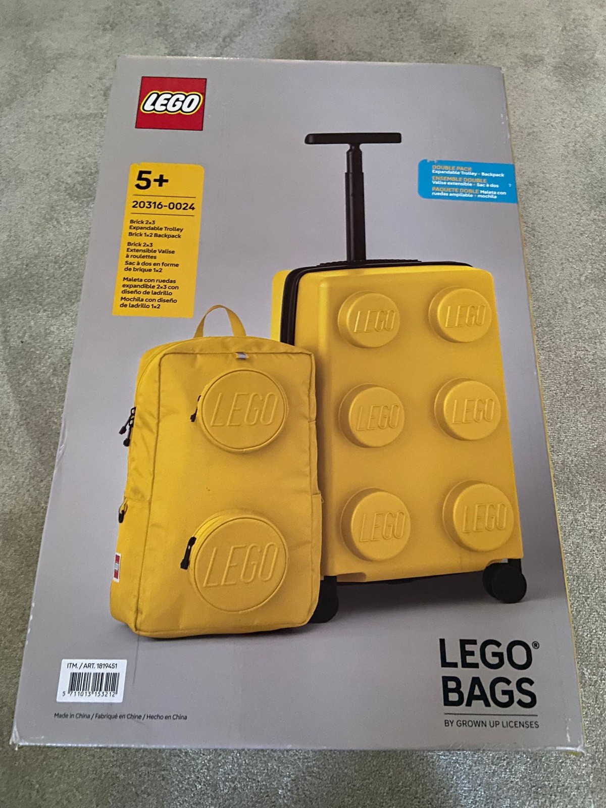 LEGO Juego de maleta de mano rígida expandible y mochila equipaje trolley 20316