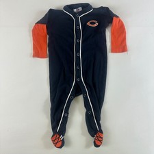 NFL Chicago Bears Baby Footed Pajamas Sleepers Team Apparel Size 6 9 Months