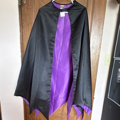 Batgirl Cape One Size Adult black/ Purple Bat Logo Batman cosplay Halloween 