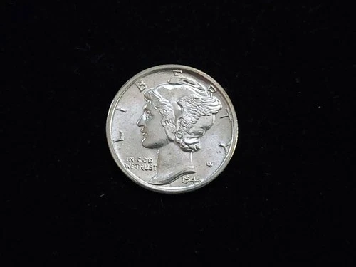 1944-D Mercury Silver Dime Full Bands Uncirculated 120325