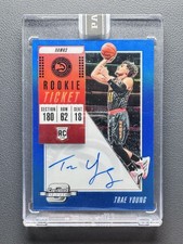 2018-19 Panini Contenders Trae Young #124 RC Rookie Ticket Auto Black Box 1/1