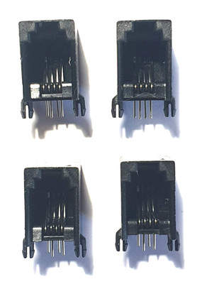 RJ11 Klinkenbuchsen x4 - schwarz 4P4C ungeschirmt - Basismontage - UK kostenloser Versand