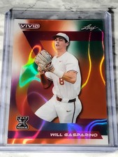 Will Gasparino (XRC) 2024 Leaf Vivid Lava Orange Rookie Card 1/3 #124 Univ Texas