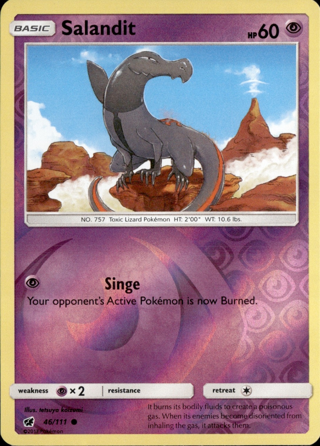 Salandit Reverse Holo Common SM - Crimson Invasion 46/111 LP