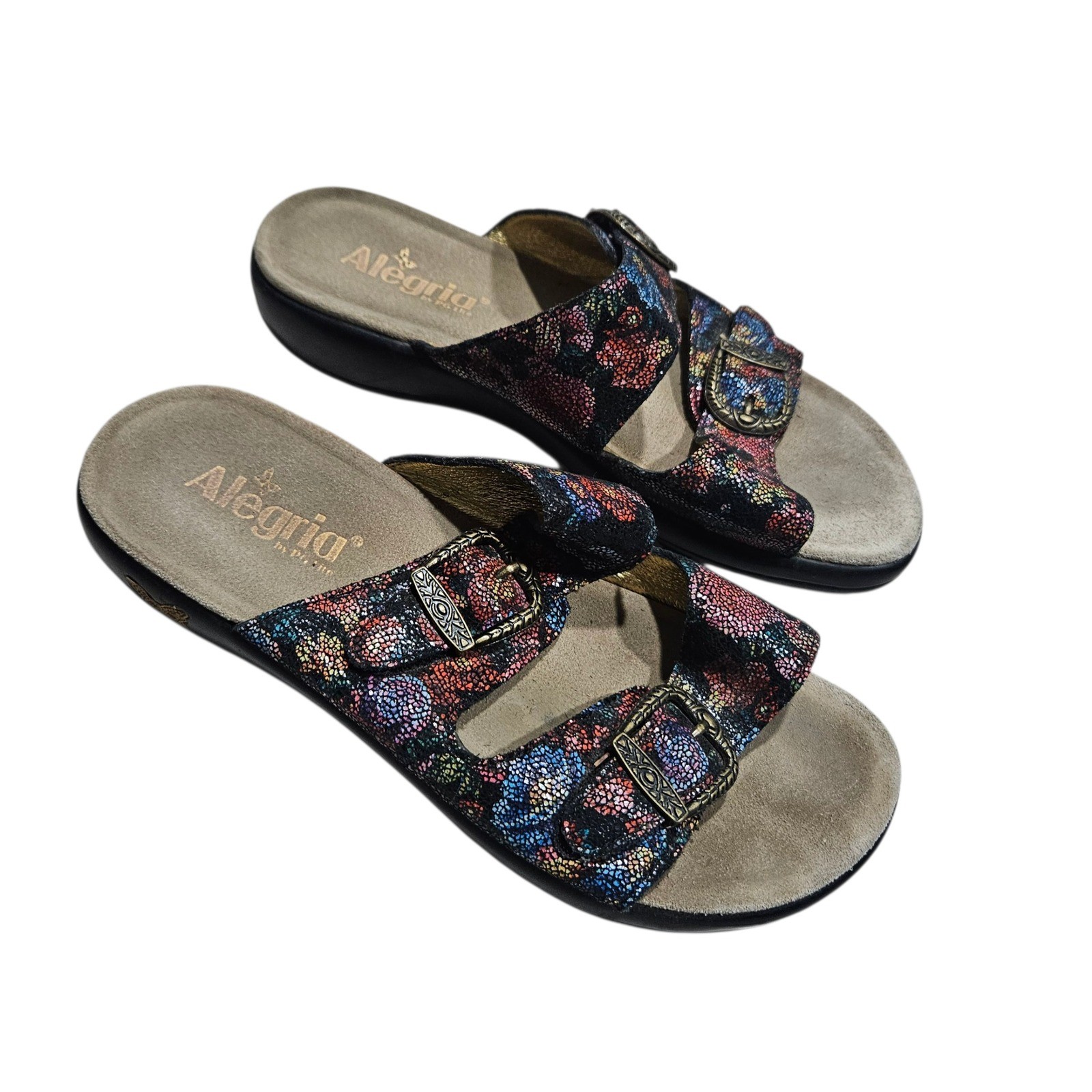 APL Sandali Alegria Slides fibbia regolabile floreale comodi pelle EU 40