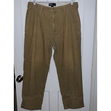 Polo Ralph Lauren Mens Corduroy Hammond Pants Khaki Pleated Size 38x30