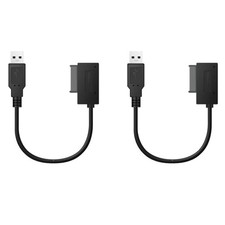 2X USB Adapter PC 6P 7P CD DVD Rom to USB 2.0 Converter Slimline 13 Pin1579