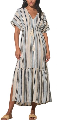 Elan - Stripe Ruffle Maxi