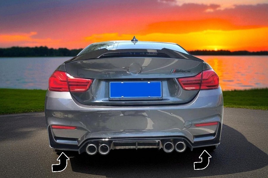 Diffusore Posteriore Paraurti Lucido Nero per BMW 5er G30 G31