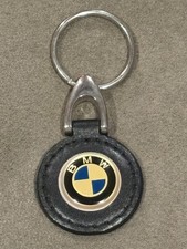RARE🇺🇸ORIGINAL 1970s VINTAGE”BMW”BLACK LEATHER/KEYCHAIN/KEYRING/KEYFOB LQQK👀