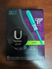 U Kotex Sleek Tampons Regular Super Unscented 18 Count Each Box New
