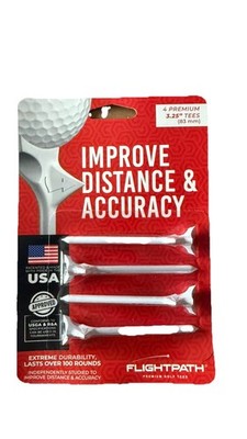 3.25'' Flight Path Golf Tees, Improve Distance & Accuracy, Made in USA