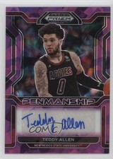 2022 Prizm Draft Picks College Penmanship Purple Ice 98/99 Teddy Allen Auto 0ur2