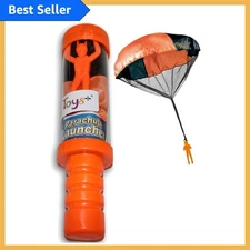 Bright Neon Skydiver Parachute Man with Launcher - Hours of Fun Guaranteed