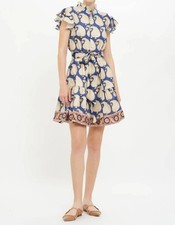 Oliphant Ruffle Collar Button Mini Dress Size L