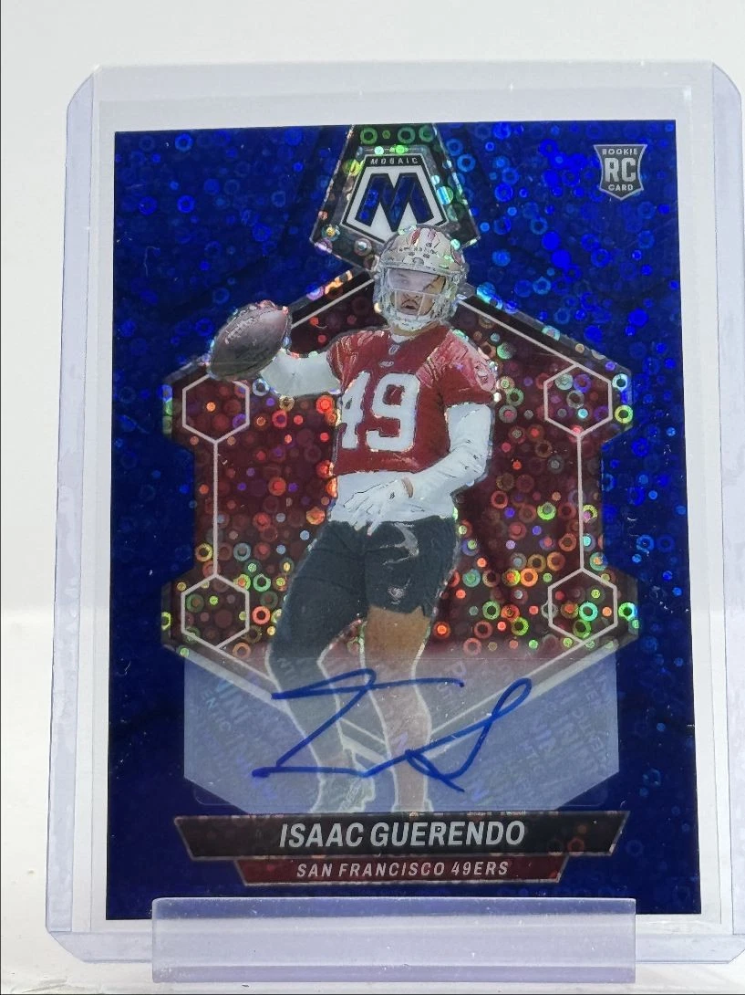 ISAAC GUERENDO 2024 MOSAIC ROOKIE AUTOGRAPH BLUE NO HUDDLE RC AUTO Q1787