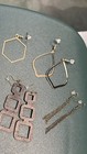 Earrings New-  Lot Of 6 Pairs  Gold tone and wood Handmade — photo 2