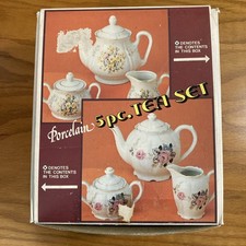 Vintage WOOLWORTH TEA SET 5 PIECE Inc Large Teapot PORCELAIN MADE IN JAPAN