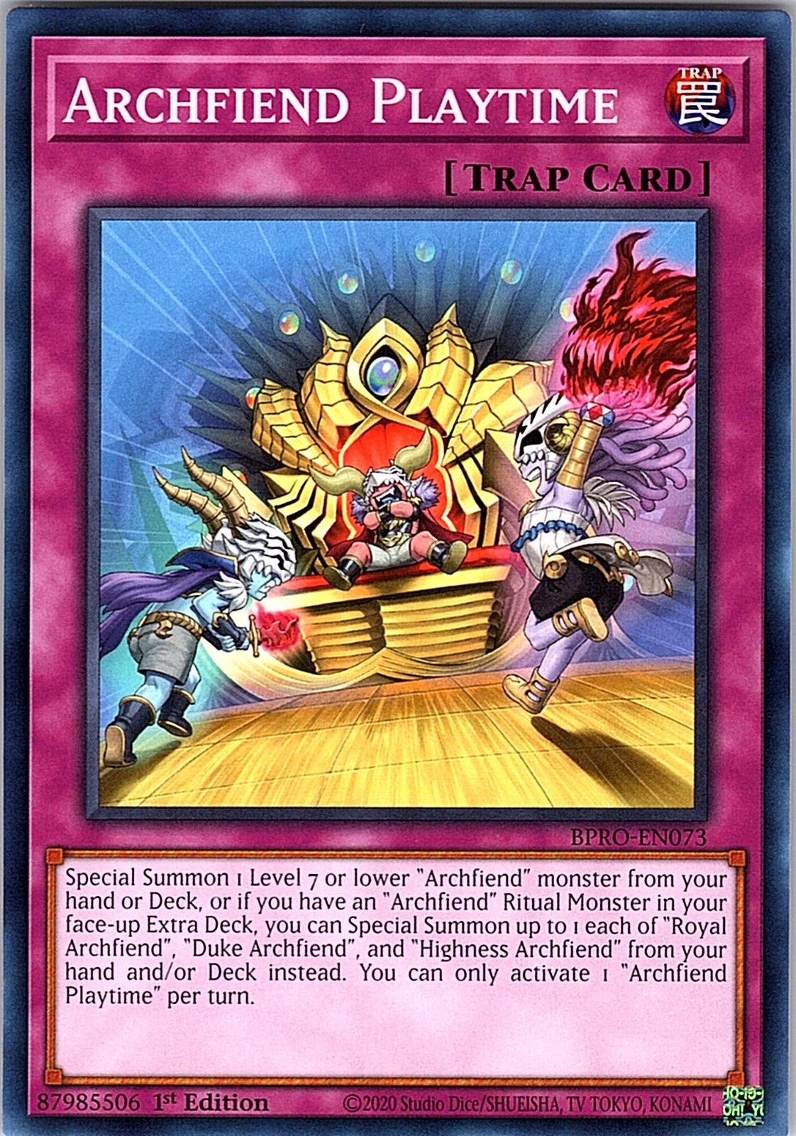 Archfiend Playtime BPRO-EN073 Common / Short Print Burst Protocol Yu-Gi-Oh NM