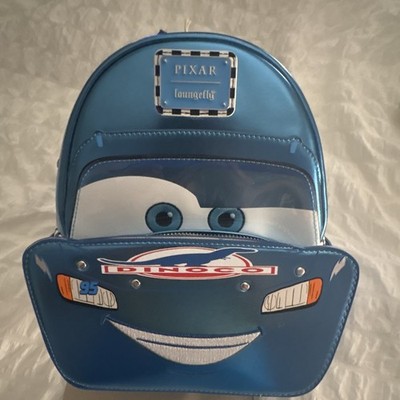 LOUNGEFLY DISNEY PIXAR CARS METALLIC DINOCO LIGHTNING MCQUEEN MINI BACKPACK NWT