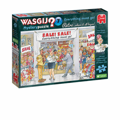 Jumbo Spiele Wasgij Retro Mystery 7 Alles muss raus Puzzle Erwachsene 1000 Teile