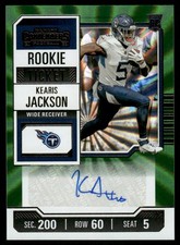 Kearis Jackson - Opening Kickoff (Green Laser) Ticket #160 Rookie Auto