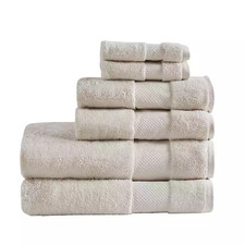 SALE  Oatmeal Turkish Cotton 6-Piece Towel Set Soft Absorbent Bath Towels New
