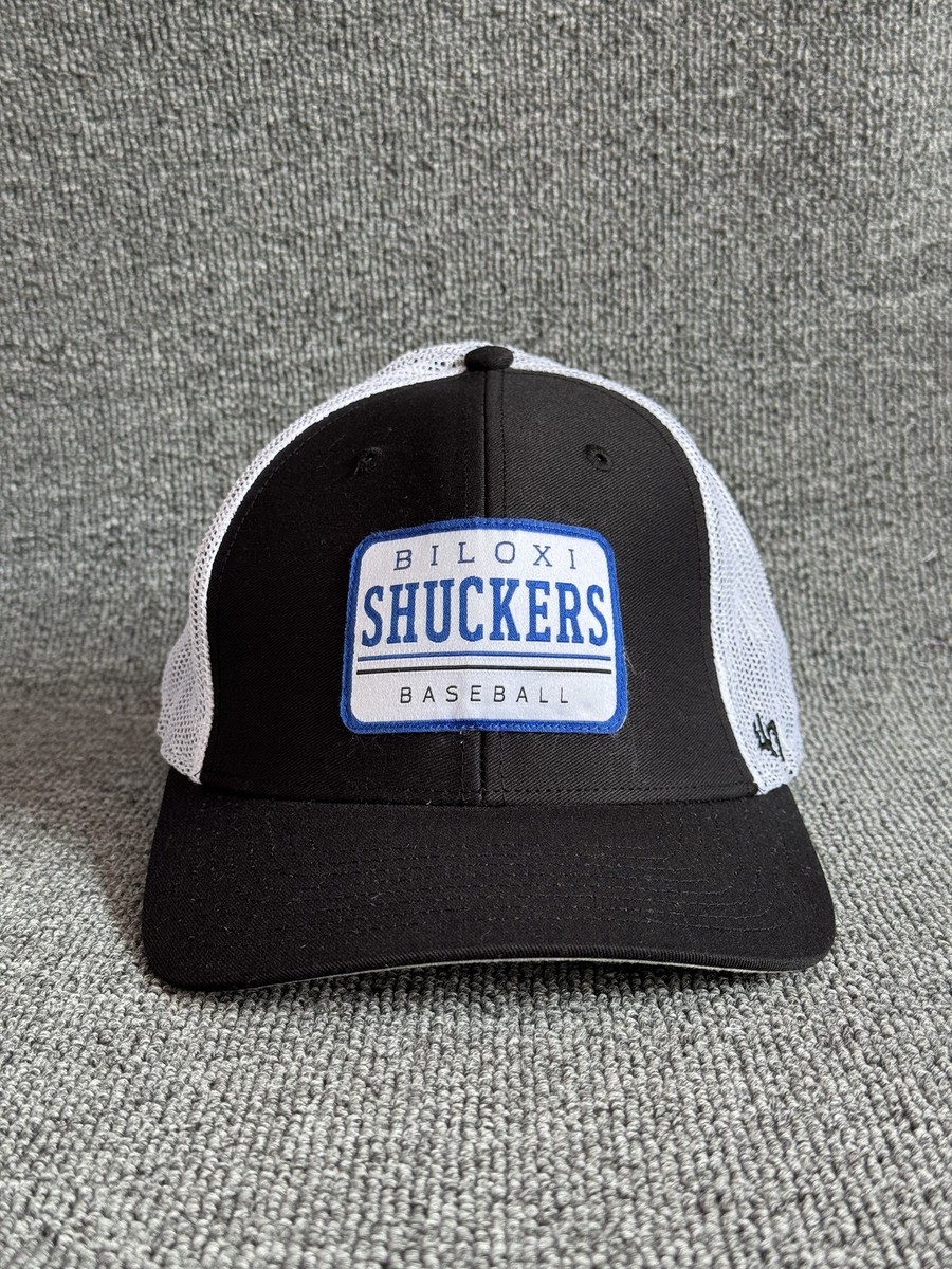 '47 Brand Biloxi Shuckers Trucker Snapback Black White One Size Hat