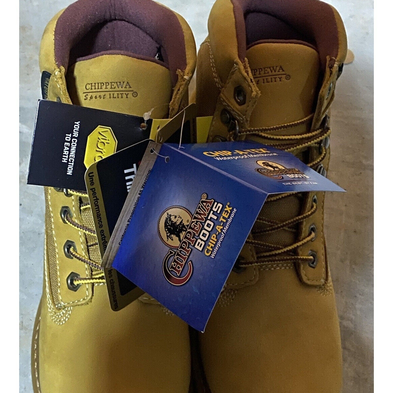 Chippewa Golden 24513 Leather Boots 6" Insulated Soft Toe Work Boots Size 8W