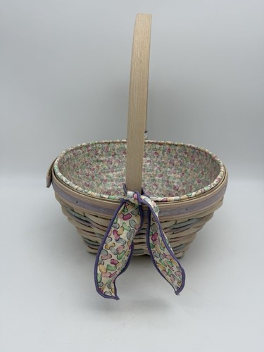 Longaberger Whitewash 2000 Century Large Easter Basket Jelly Bean Plastic Liner - Picture 2 of 15