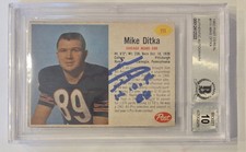 1962 Post Cereal Mike Ditka BGS 10 Mint Auto Grade Rookie Card #111 RC Autograph. rookie card picture