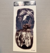 Temporary Large Realistic Wolf Forest Black Tattoo Art Body Waterproof Sticker