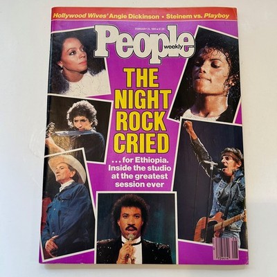 People Mag 2/ 25, 1985, We Are the World, Springsteen-Ross-Dylan-Ritchie-Jackson