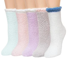 Fuzzy Socks for Women Plush Fluffy Slipper Socks Winter Warm Cozy Soft Home I...