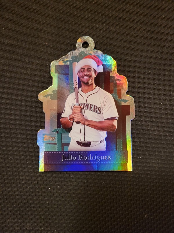 2025 Topps Baseball Holiday #PO-18 Julio Rodriguez Present Orniment EXNM
