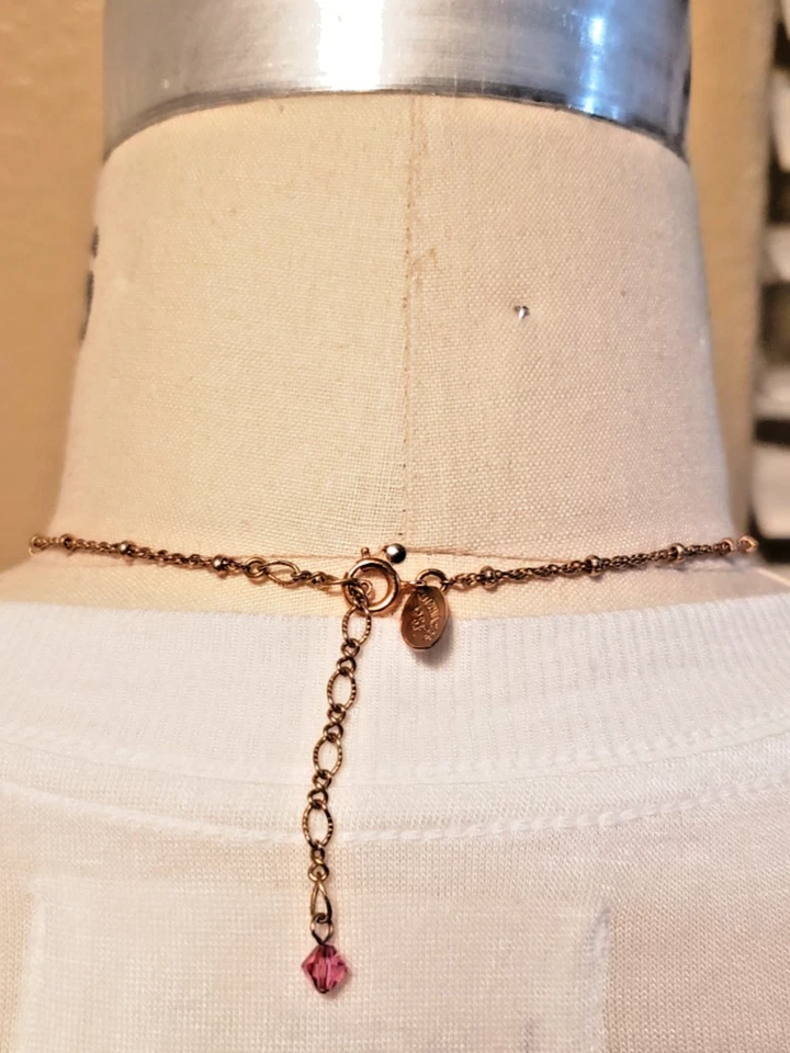 Liz Palacios розовое золото тон розовый AB Swarovski кристалл винтажный стиль ожерелье - Изображение 3 из 4