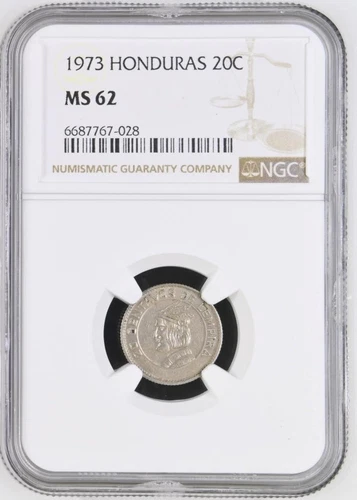 Honduras 20 Centavos 1973 NGC MS 62