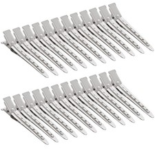 Metal Duck Bill Hair Clips 24pcs - 2.75" Silver Alligator Clips for Hair Styling