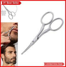 Facial Hair Scissors Stainless Steel Curved Blade Rounded Tip Nose Ear Hair