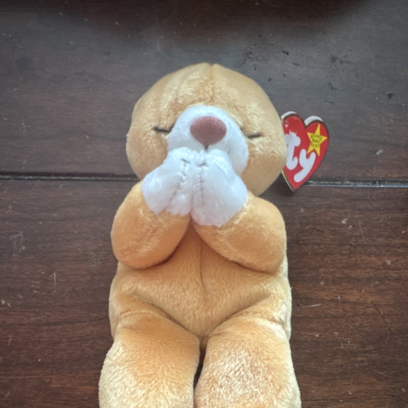 Ty Beanie Babies Hope Tan Plush Teddy Bear Beanbag Vintage 2002