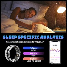 Smart Ring Fitness Tracker for iOS Android, Waterproof, Heart Rate Blood Oxygen