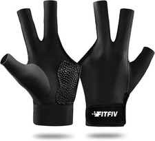 Billiard Pool Glove Left Hand 3Finger Snooker Cue Sport Adjustable for Men Women