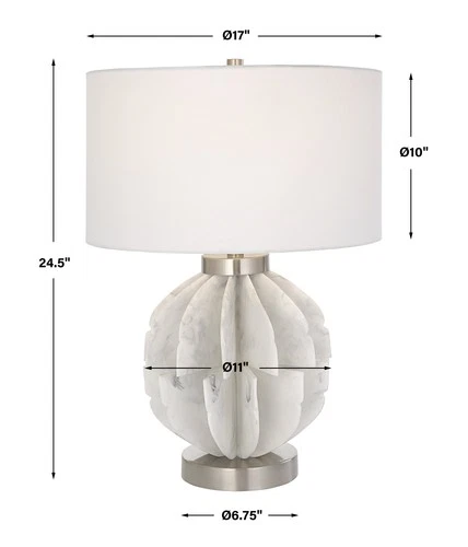 Uttermost 30015-1 Repetition White Marble Table Lamp - Picture 6 of 6