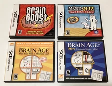 4 Nintendo DS games - Mind Quiz Brain Age 2 Brain Boost - light use